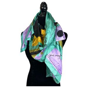Gene Meyer Japan 100% Silk Hearts Spades Diamonds Clubs Square Scarf